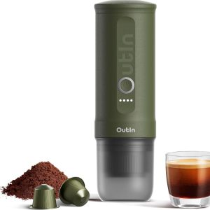 OutIn Nano draagbare elektrische espressomachine review camping