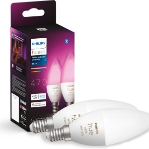 Philips Hue E14 Kaarslamp Duopack — Kleur & Wit (Bluetooth)