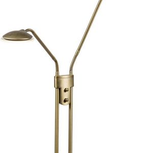 QAZQA Eva — moderne bronzen vloerlamp met leeslamp