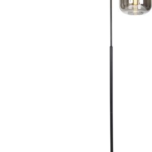 QAZQA Zuzanna — elegante zwart‑gouden vloerlamp