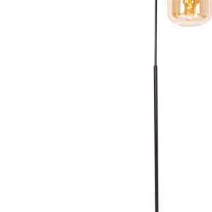 QAZQA Zuzanna — elegante zwart‑gouden vloerlamp