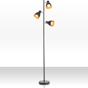 Review: B.K.LICHT industriële vloerlamp zwart-goud (166 cm)