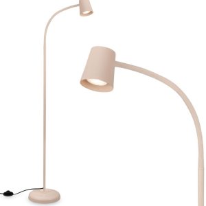 Review: BRILONER Skriva — draaibare beige vloerlamp met voetschakelaar