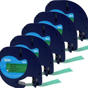 Review: Dymo LetraTag 91204 — Zwart op groen (12 mm, 5 stuks)