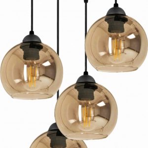 Review: Industriële Amber Glass 4‑lichts hanglamp