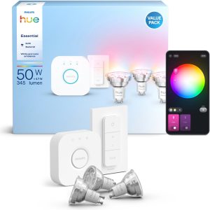 Review: Philips Hue Essential starterkit (3 GU10, Bridge en dimmer)