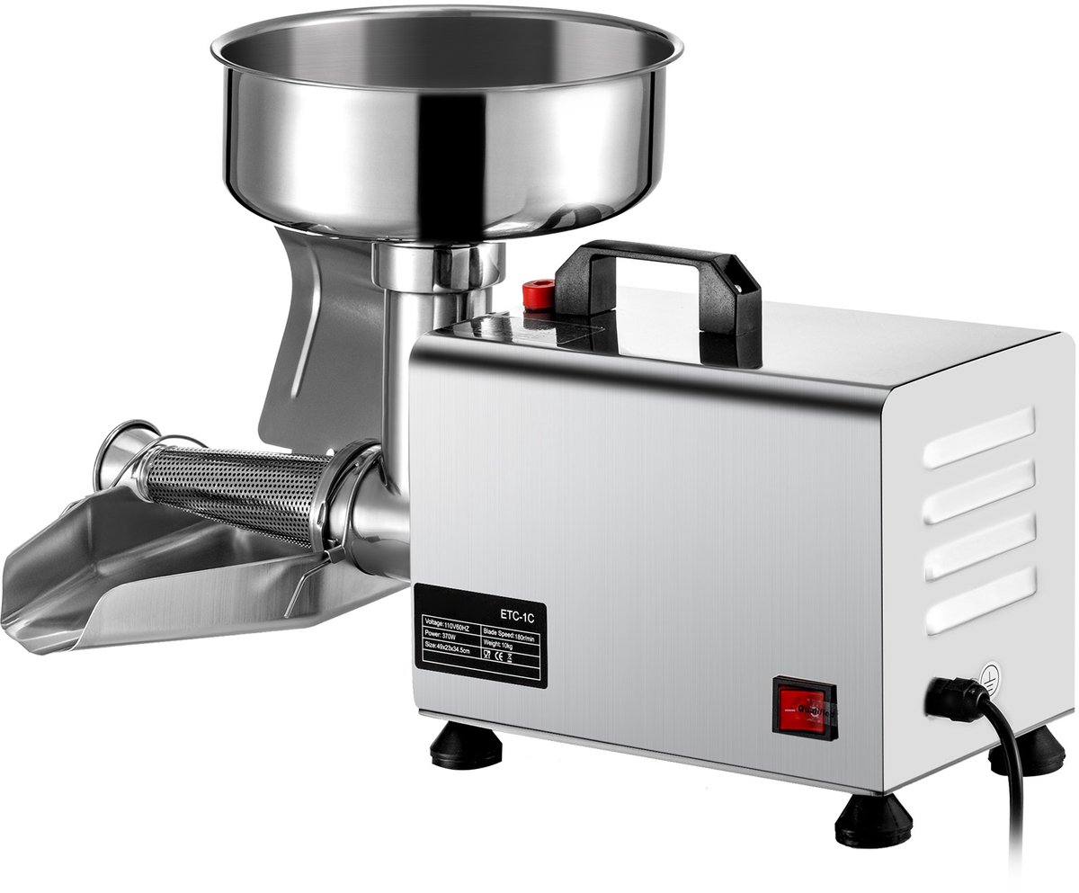 370 W Elektrische Tomatenzeef review: 90–160 kg/u voor horeca