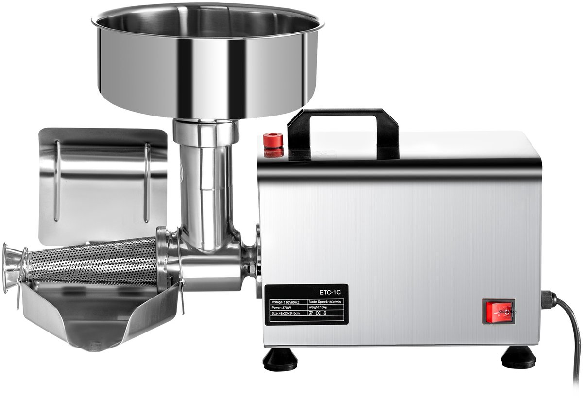 370 W Elektrische Tomatenzeef review: 90–160 kg/u voor horeca
