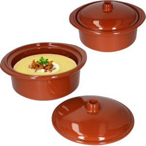 4-delige kleipot set - 2x kleipot Cocotte 1.6L + 2x deksel - 99534 review: ideaal voor stoofpot in de keuken