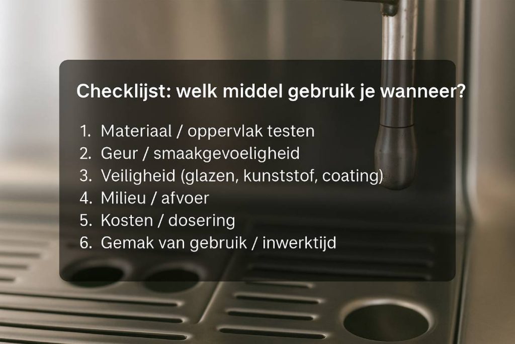 Checklijst: welk middel gebruik je wanneer?