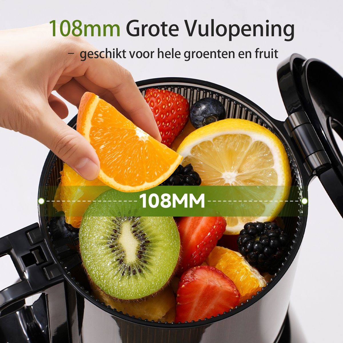 AMZCHEF Slowjuicer review: minder snijwerk (108 mm), koud persen