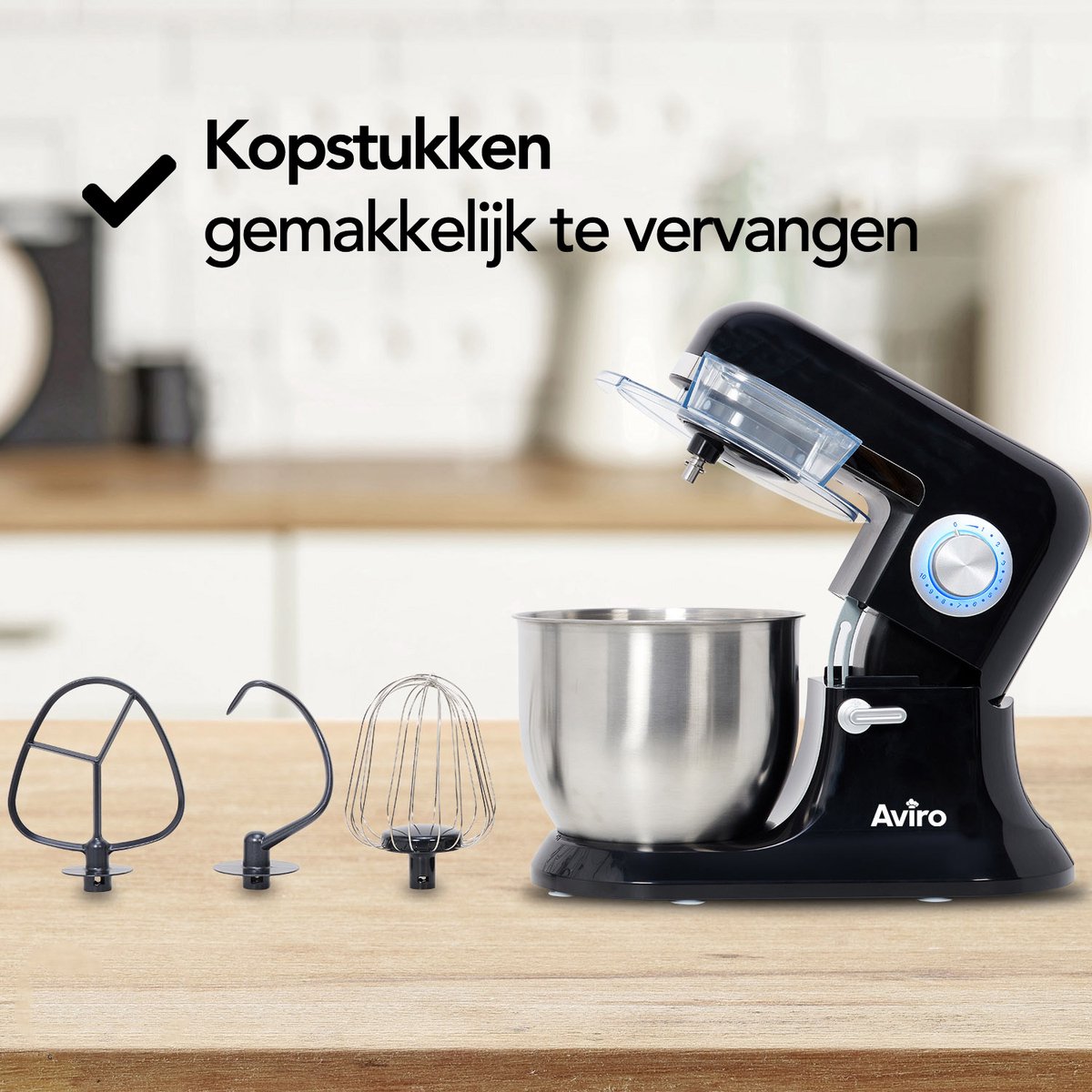 Aviro Keukenmachine review: 1600W vermogen, 6,5L voor zwaar deeg