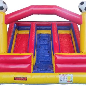 Avyna Springkussen Double Slide & Fun - Voetbal - Professioneel review: ideaal voor kinderfeest