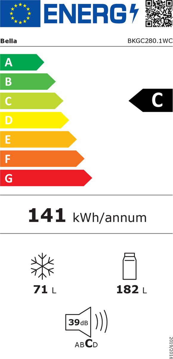 Bella BKGC280.1CW review: energiezuinig, stil 39 dB en 253 l