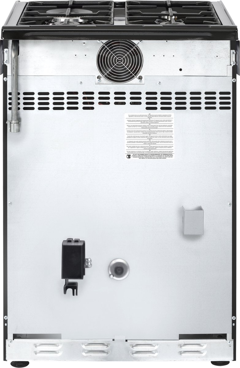 Belling Farmhouse 60 cm Dual Fuel Range-fornuis Gaskookplaat Zwart A test ruime oven