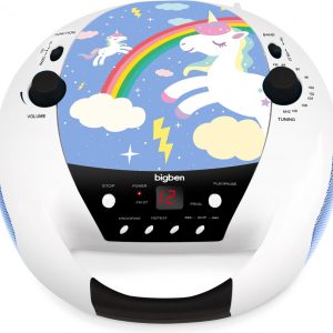 Bigben CD52 - Draagbare Radio CD-Speler - Microfoon - Eenhoorn/Unicorn - Blauw review: ideaal voor karaoke