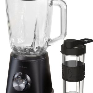 Blender 1200W - 1.5L - Smoothie Maker - Inclusief beker to go 570ml - Glas - Zwart - Vivid Green review: crushed ice