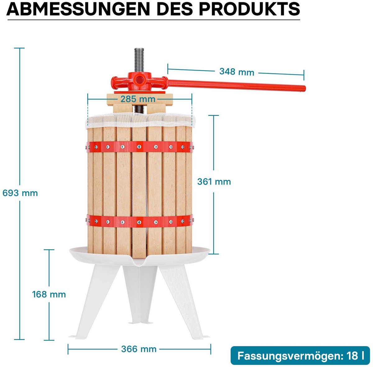 Borg 18 liter Fruitpers review voor meer sap bij cider maken