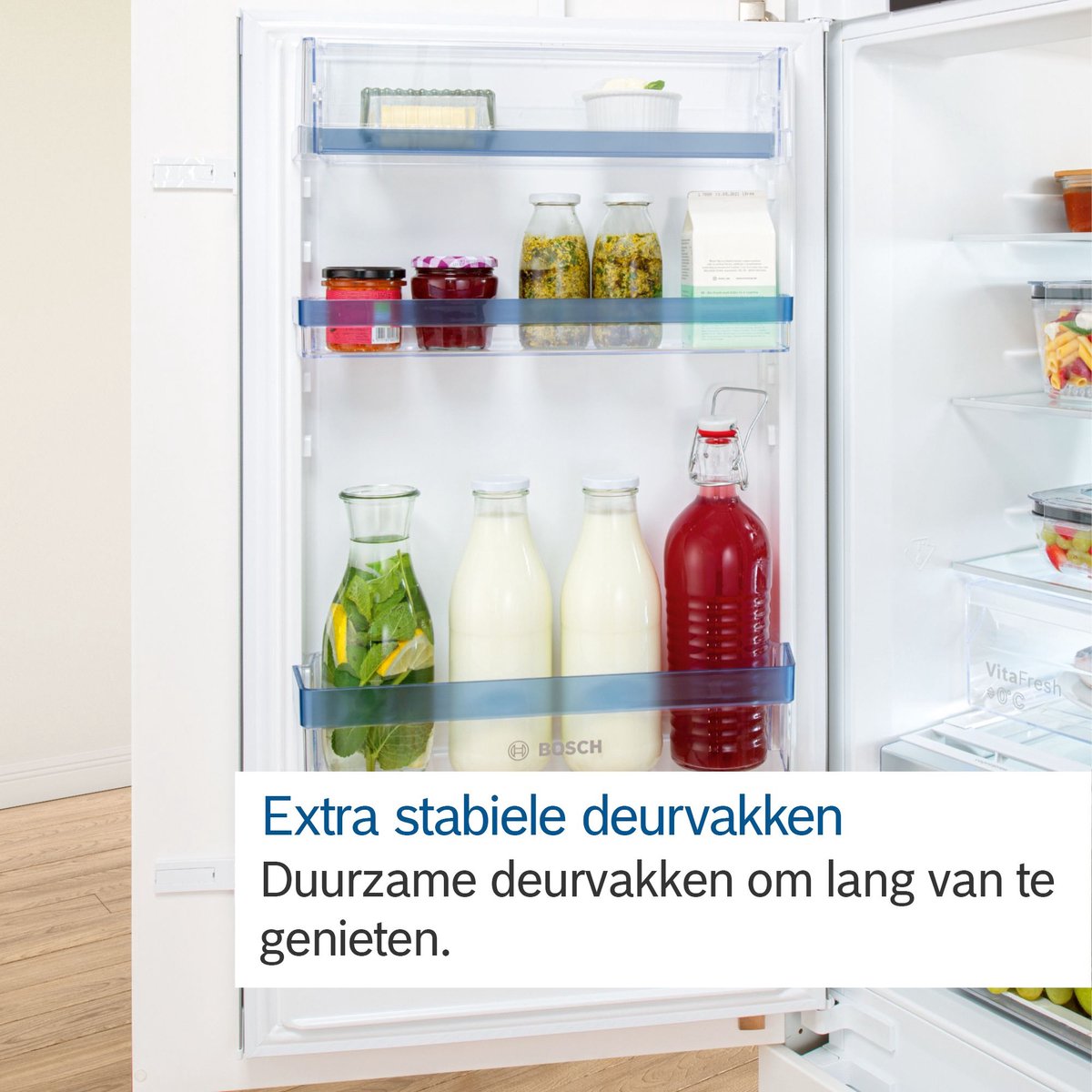 Bosch KIR21VFE0 inbouw koelkast | 88 cm | Deur op deur test: stil