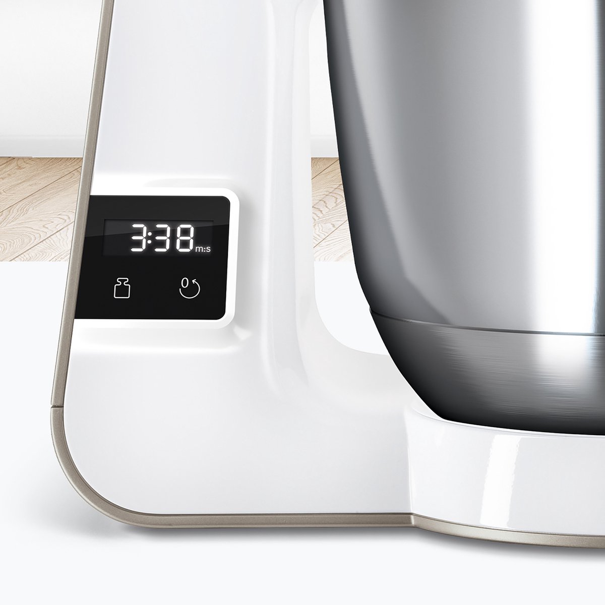 Bosch MUM5 - MUM5XW20 - Keukenmachine - 1000W - 3,9L - Met Weegschaal en Timer - Champagne test: sneller deeg kneden