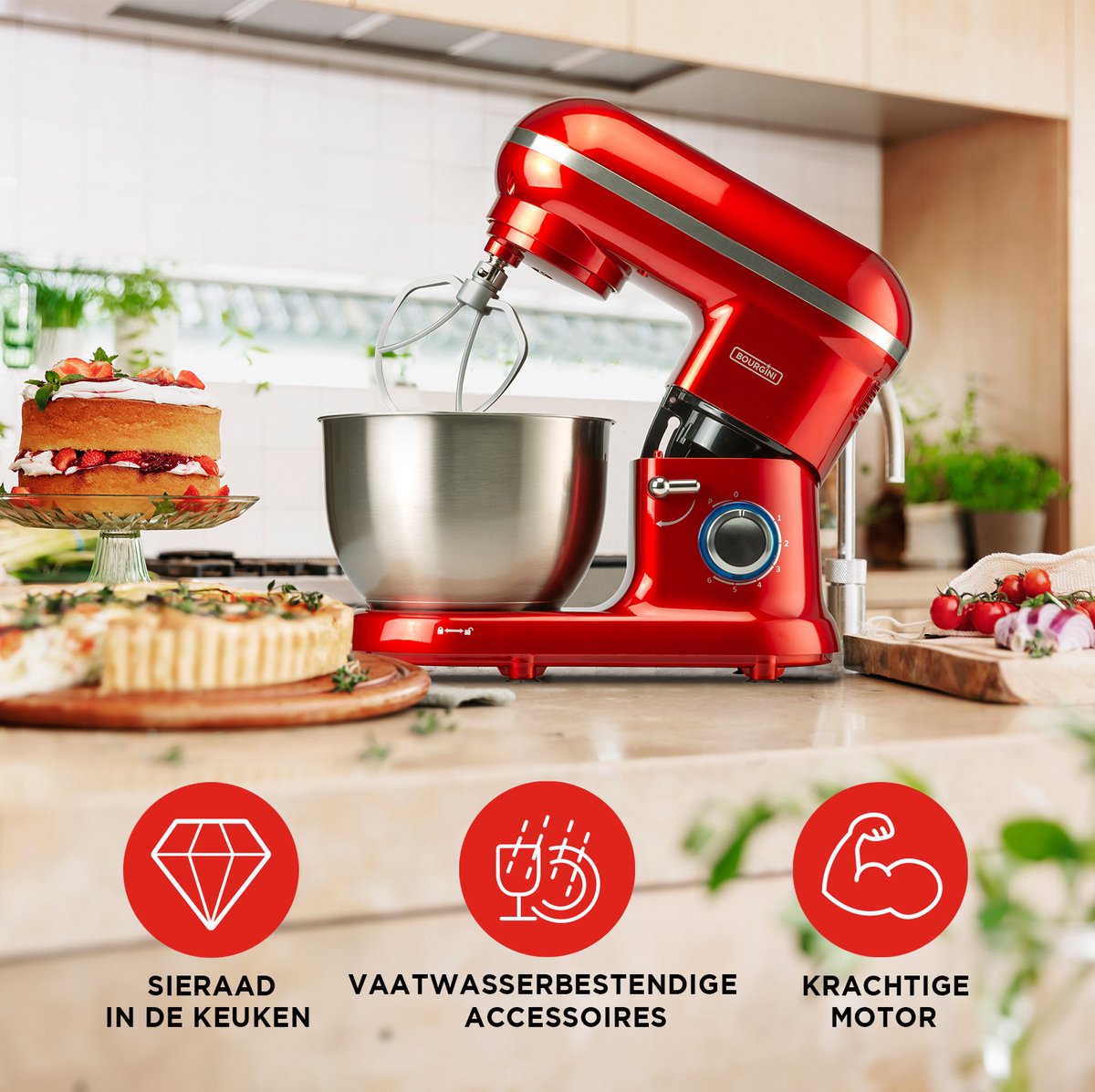 Bourgini Classic Kitchen Chef Keukenmachine test: 4.5L standmixer