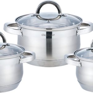 Cheffinger Pannenset - 6-delig - Zilver - RVS - Kookpannen - Inductie review: ideaal voor inductie
