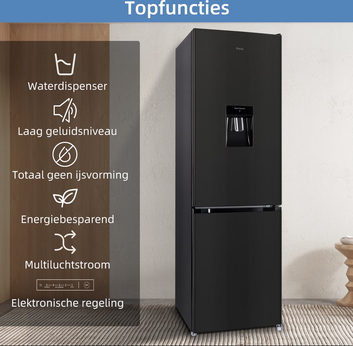 CHiQ CBM250NEBD review: koel-vriescombinatie met No Frost, 39 dB