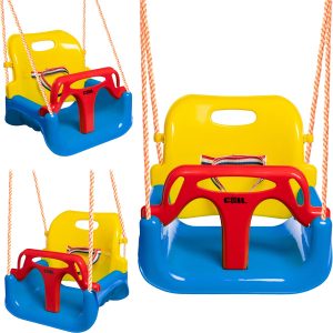 COIL kinder tuinemmer schommel sterk 3in1 + riemen blauw-geletest