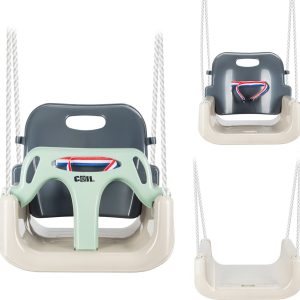 COIL kinder tuinemmer schommel sterk 3in1 + riemen, grijs en olijfgroen review veilig buitenspelen