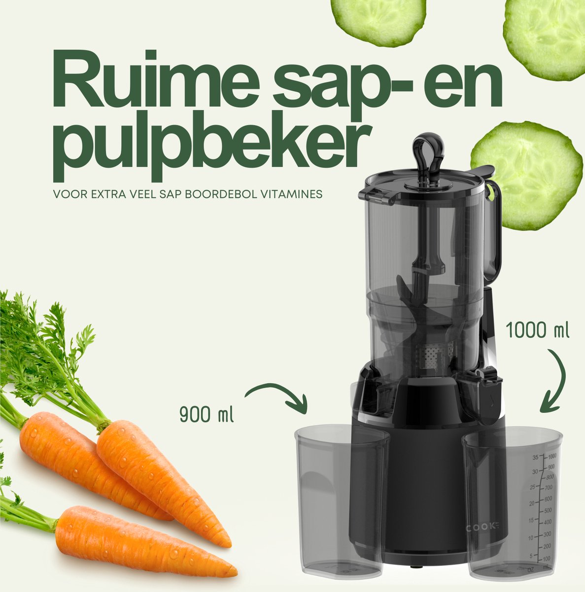 COOK-IT Slowjuicer XL review: koud persen, meer sapopbrengst