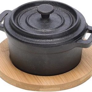 Cosy&Trendy Gietijzeren Potje - Op Bamboeplank -13,5 x 10,5 x 8cm review: warmtevasthoudend keukengerei