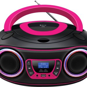 Denver Draagbare DAB Radio CD Speler Kinderen - Bluetooth - Lichteffecten - Boombox - AUX - FM - TDB212PINK review: Bluetooth en DAB radio voor kinderfeestjes