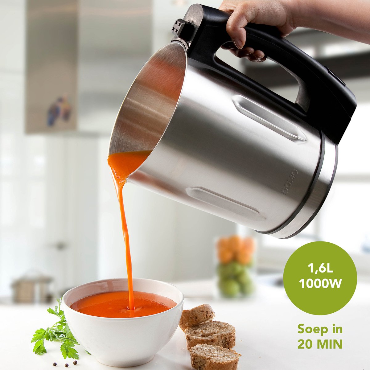 DOMO DO498BL Soepmaker Domo test: snel soep maken, blender