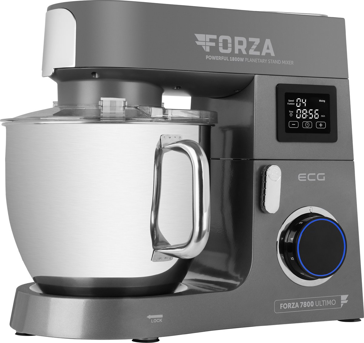 ECG FORZA 7800 Ultimo Scuro - Keukenmachine - 8 liter - 1800 W - Zwart review: standmixer voor krachtig deeg kneden
