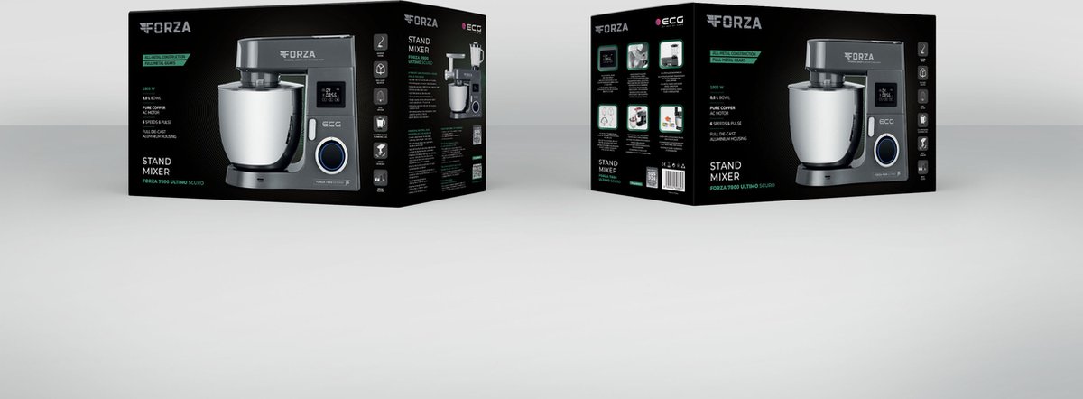 ECG FORZA 7800 Ultimo Scuro - Keukenmachine - 8 liter - 1800 W - Zwart review: standmixer voor krachtig deeg kneden