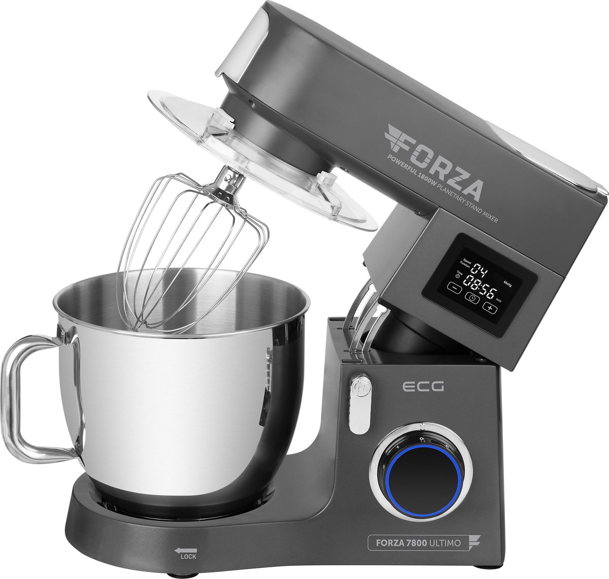 ECG FORZA 7800 Ultimo Scuro - Keukenmachine - 8 liter - 1800 W - Zwart review: standmixer voor krachtig deeg kneden