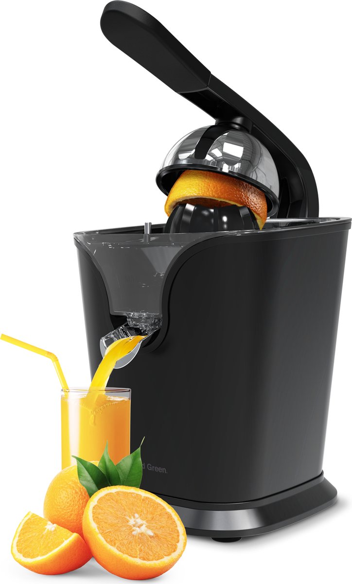 Elektrische Citruspers met Instelbaar Pulpfilter - 160W - 650ml - Sinaasappelpers -Zwart - Vivid Green review: snelle sapopbrengst en sterke prestaties