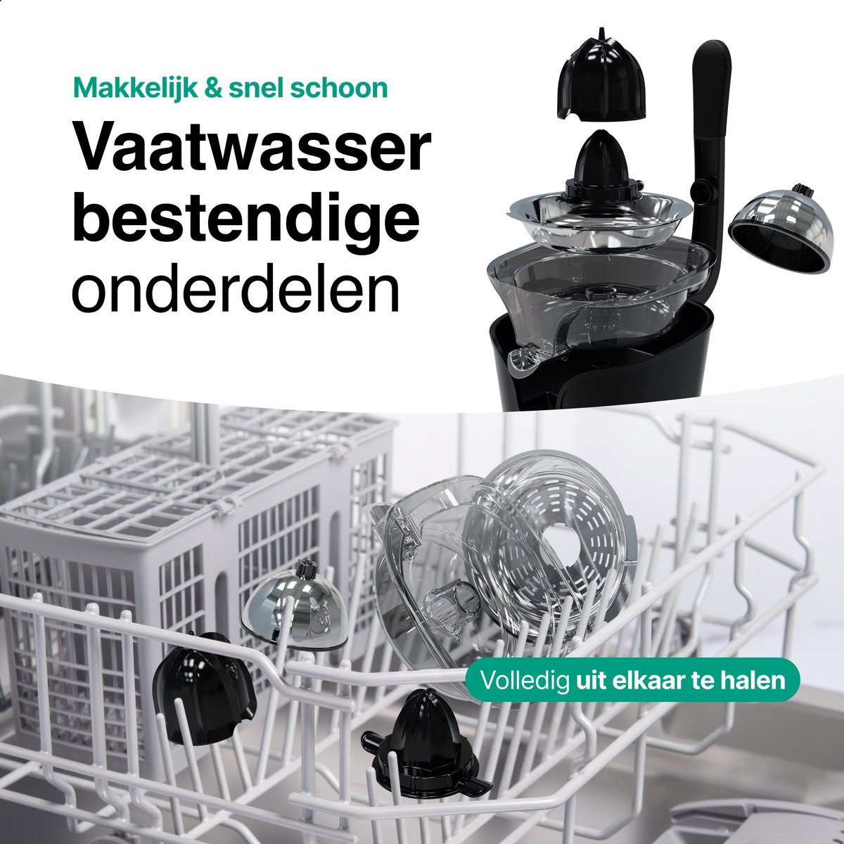 Elektrische Citruspers met Instelbaar Pulpfilter - 160W - 650ml - Sinaasappelpers -Zwart - Vivid Green review: snelle sapopbrengst en sterke prestaties