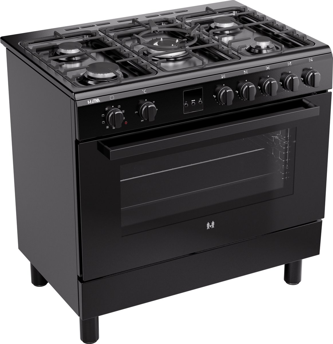 ETNA FG190ZWA - Gas/elektro fornuis - 90 cm - Zwart test vermogen