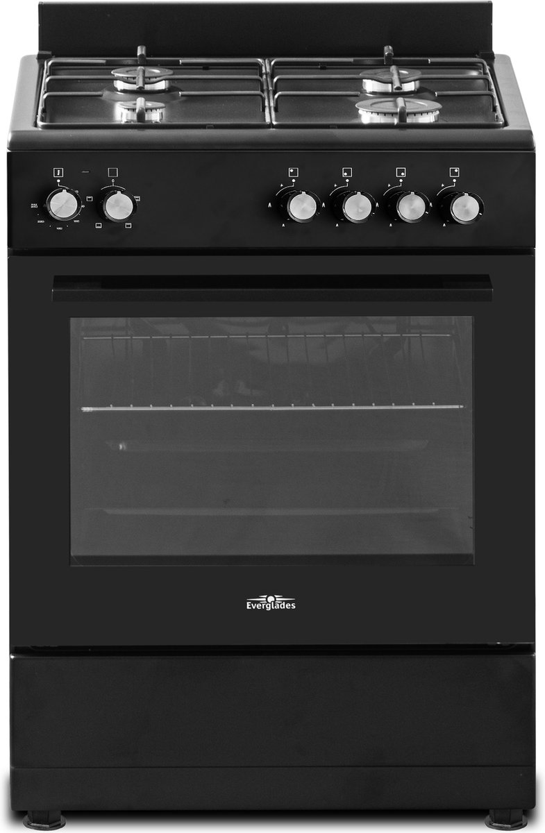Everglades EVCK6010 - Gasfornuis - Mat Zwart - 60CM - 62 Liter - 5 Jaar Garantie review: grote oven, energiezuinig koken