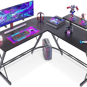 Gamebureau review: L-vormig hoekbureau met monitorstandaard