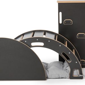 Garronda Klimboog met Kussen Tekentafel en Glijbaan - Klimbrug Met Glijbaan - Montessori Klimrek – Kinderspeelgoed - Kussen - Zwart - GD-OBU review: bevordert motoriek en veilig...