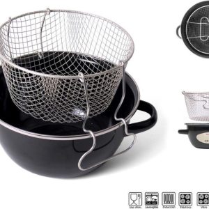 Gerimport Frituurpan 20 X 20 X 11 Cm Rvs Zwart/zilver test mini