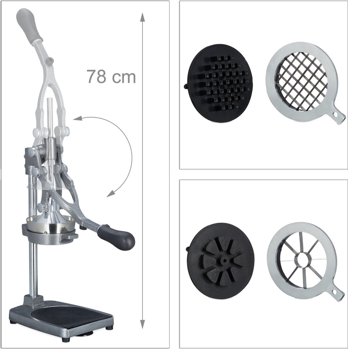 Handmatige citruspers - 3 in 1 frietsnijder test: RVS snel persen