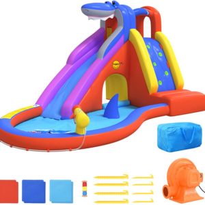 Happy Hop Glijbaan met plonsbad opblaasbaar 450x320x240 cm PVC review: veilig zwembadplezier