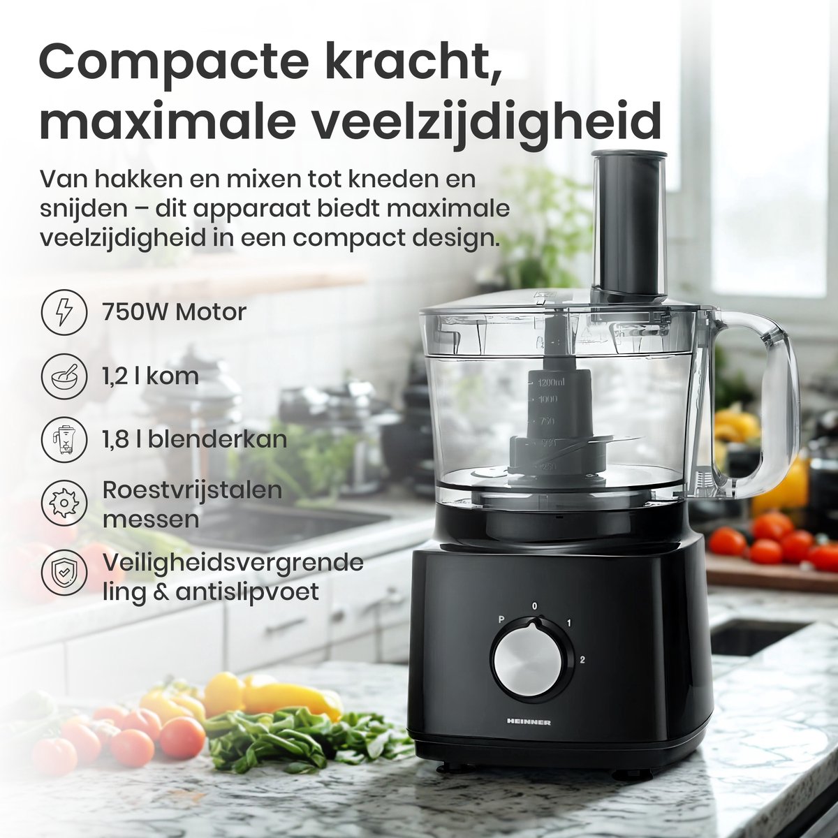 Heinner Foodprocessor review: 750W keukenmachine voor smoothies