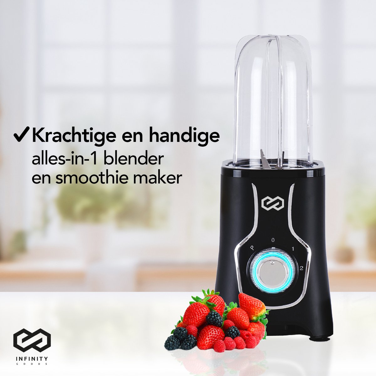 Infinity Goods Blender review: smoothie maker met 4 to-go bekers