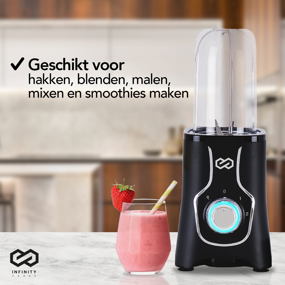 Infinity Goods Blender review: smoothie maker met 4 to-go bekers