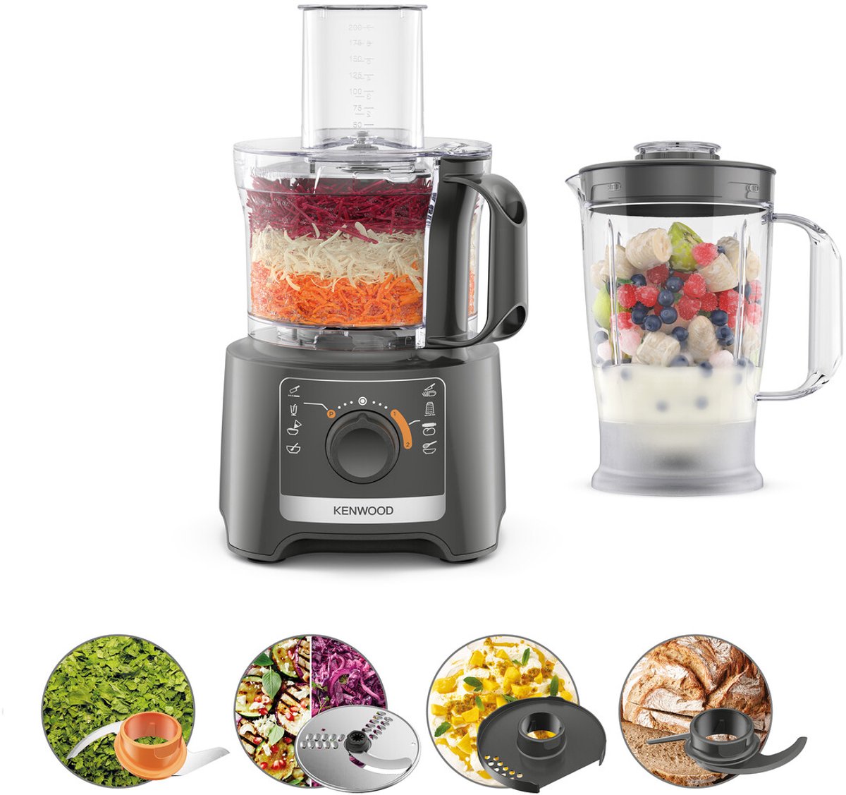 Kenwood MultiPro Compact - FDP31.170GY - Foodprocessor - Grijs review: snel snijden, keukenmachine