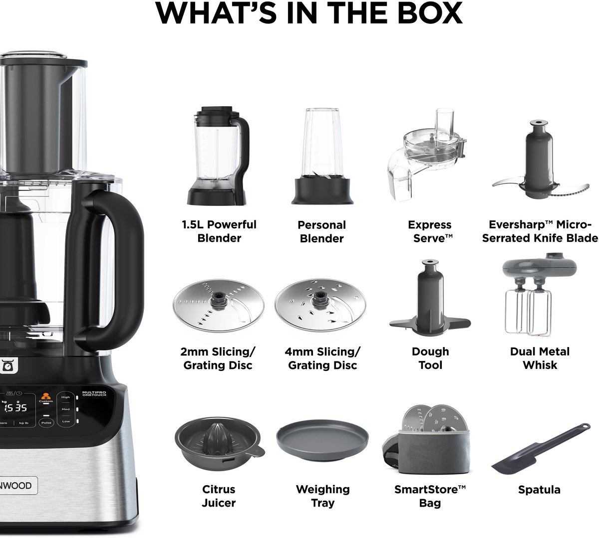 Kenwood MultiPro OneTouch - FDM73.850SS - Keukenmachine - Grijs review: sneller hakken, foodprocessor met veel accessoires